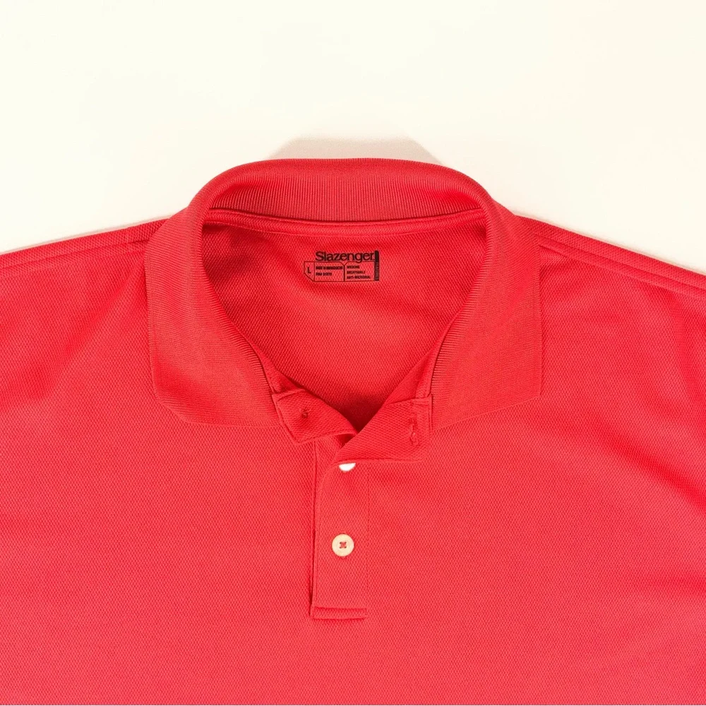 Slazenger Men's Red Polo Shirt Classic Short‎ Sleeve Size Large